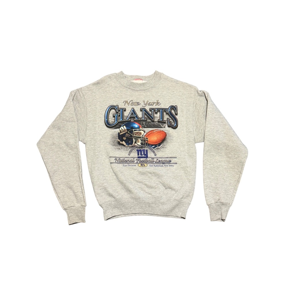 Vintage New York Giants NFL Sweatshirt Heather Gray Graphic Crew Neck Mens M